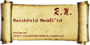 Reichfeld Medárd névjegykártya